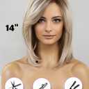 HAIRCUBE Shoulder Length Bob Wigs for Women Side Parting  Blonde, average