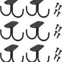 Mocoum Under Cabinet Mug Hooks, Rustic Mug Organizer Rack Coffee Cup Holder Mug Rack Under Shelf Hanging Hooks Rack for Mugs, Coffee Cups and Kitchen Utensils Display (Black, 6)