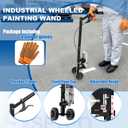 Striping Line Painting Wand, Industrial Two-Wheel Striping Spray Paint Wand for Line Paint Stripe Ground, Parking Lots, Fields, Compatible with Inverted Striping Spray Paint (T-Tip Nozzle)
