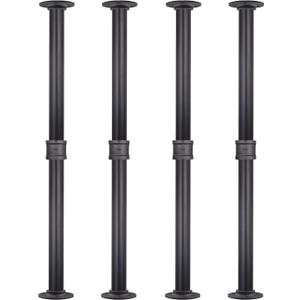 MUZIK 4 Pack Industrial Pipe Table Leg Set, Iron Base Legs for Coffee & End Tables, Desks, Nightstand - Custom Vintage Tables and Furniture Decorations (26  1 inch)