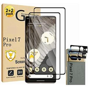 6 Pack for Google Pixel 7 Pro Screen Protector, Tempered Glass Screen Protector【2+2 Pack】 Camera Lens Protector, 9H Hardness Tempered Glass Screen Protector for Google Pixel 7 Pro 5g set of 3