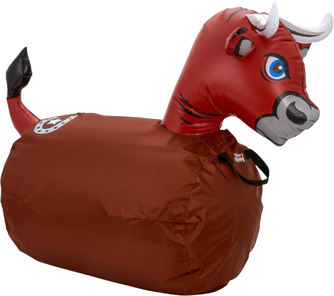 Waddle Hip Hoppers Bouncy Hopper Inflatable Hopping Animal Bouncer, Supports Up to 250 Pounds, Ages 5 and Up (Brown Bull) - Larg