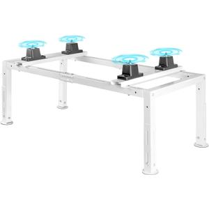Anti-Vibration Mini Split Stand for 9,000-24,000 BTU Ductless Mini Split Air Conditioner Heat Pump, Adjustable Heavy Duty Mini Split Ground Stand for Outdoor Use, 400LBS Load Capacity