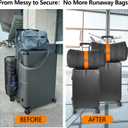 BILIONE Add a Bag Luggage Straps 2 Pack, Adjustable Bungee Elastic Belt to Connect Two Suitcases, Secure Carry On & Travel Essentials (Black)