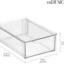mDesign Plastic Stackable Bathroom Storage Organizer Bin with Pull Out Drawer for Cabinet, Vanity, Shelf, Cupboard, Cabinet, or Closet Organization - Lumiere Collection - 8 Pack - (Clear, 8 x 12 x 4)