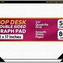 Top Desk Graph Paper Pad 22x17 Inch, 50 Sheets, Double-Sided, 80 GSM Large Quadrille Grid Paper for Drafting, Design, Art & Illustration, Architecture and Academic Use - 2 Packs (White)