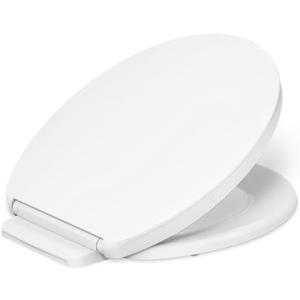 KOHLER K-26802-0 Impro ReadyLatch Quiet Close Round Toilet Seat, White Toilet Seat, Grip-Tight Bumpers, New Home Essentials, Slam Prevention