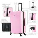 DUKAP INCEPTION Luggage with Spinner Wheels | Durable Lightweight Hardside Suitcase, Travel Bag with Handle and Trolley, 28-Inch Large Checked Luggage | Pink