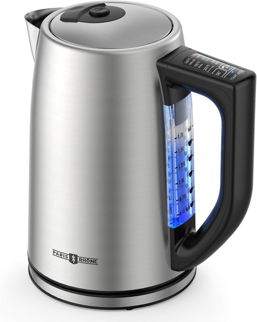 Electric Kettle Temperature Control, 1.7L Electric Kettle with 6 Temperature Settings, 1500W Cordless Hot Water Boiler Heater, Strix Thermostat, Touch Control, Auto-Shutoff/Boil-Dry Protection