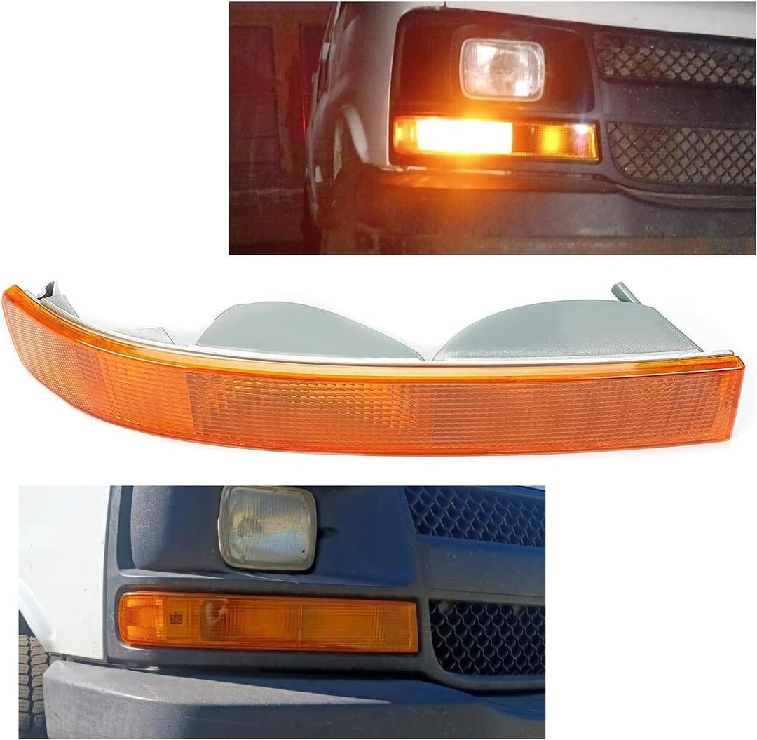 HECASA Corner Parking Signal Light Compatible with 2003-2025 Chevy Chevrolet Express/GMC Savana Van (No Light Bulb) Replace for GM2521188 Side Marker Parking Turn Signal Lamp Passenger Side RH (Right)