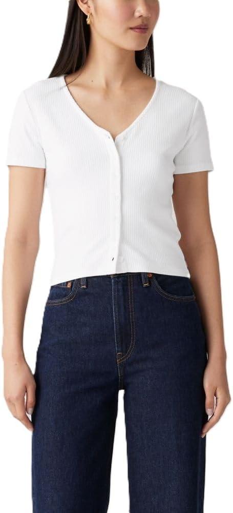 Levi's Women's Muse Short Sleeve Tee Shirt (White, XS)