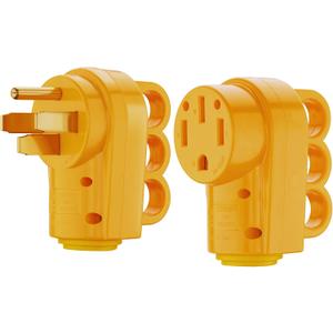 Kohree 50 Amp RV Plug Male and Female RV Replacement Plug Set 14-50P 14-50R 125V/250V with Ergonomic Grip Handle Yellow