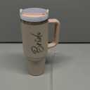 Bride To Be Gifts: Bridal Shower & Bachelorette Stainless Steel 40 oz Tumbler Cup with Handle, Lids & Straws