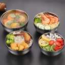 28 Oz Stainless Steel Large Bowls Set of 6, Metal Double-walled Insulated Noodle Soup Bowls with Lids for Adult, Dishwasher Safe and Unbreakable