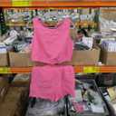 FANCYINN Women Summer 2 Piece Outfits Casual Crop Top Tank Sleeveless and Elastic Waist Pants Short Sets With Pocket Medium