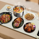 Vabaso Large Food Warming Mat for Countertop (XXL 37”x15”) - Full-Surface Heating Pad with 4 Temps Settings, Ideal for Buffet Party Food Warmer, Roll-Up Electric Warming Tray for All Gathering, Beige