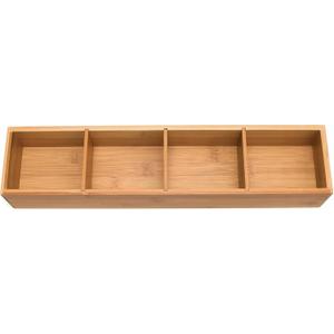 Lipper International Bamboo Drawer Organizer with 3 Removable Dividers, Brown