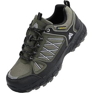 Queday Men's Waterproof Hiking Shoes Lightweight Anti Slip Outdoor Ankle Boots Breathable Hike Trekking Trails Shoe Size 45