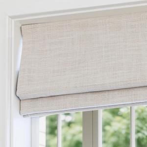 Cordless Light Filtering Roman Shades, Fabric Shades for Windows, Washable Roman Blinds for Indoor Windows, French Doors, Bedroom, 34.5W x 64H Inches (Beige White-no Liner)