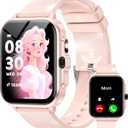 Smart Watch for Kids Boys Age 5-12, Ai Functions Games HD Touch Screen Watches with Video Camera Music Player Pedometer Heart Rate Sleep Tracker Christmas Birthday Gifts for Girls (Pink, 1.85")