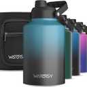 WATERSY 1 Gallon Water Bottle Insulated(Cold for 48 Hrs),BPA Free&Leak Proof,128oz Stainless Steel Water Jug,Big thermo,Large Water Bottle with Handle for Gym,Hiking,Camping&Travel,Lake Blue