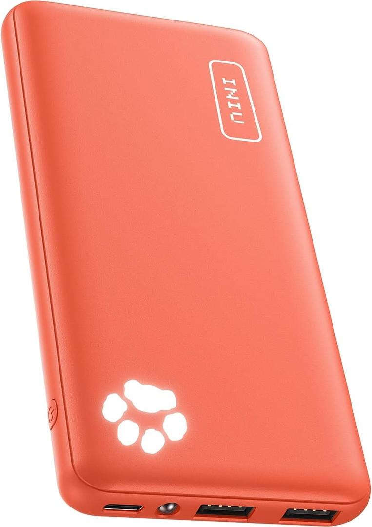 INIU Portable Charger, Slimmest 10000mAh 5V/3A Power Bank, USB C in&out High-Speed Charging Battery Pack, External Phone Powerbank Compatible with iPhone 16 15 14 13 12 Samsung S22 S21 Google iPad etc