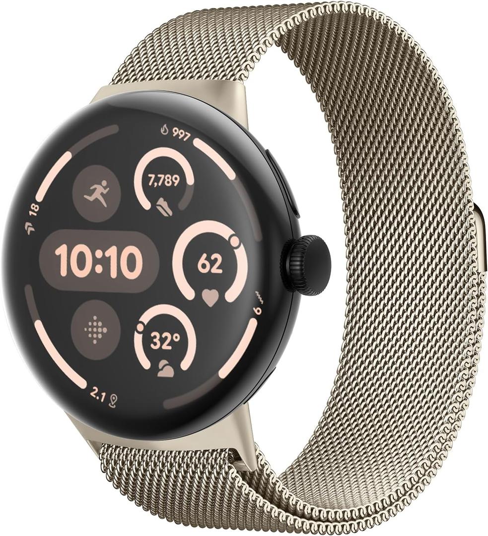 Milanese Loop for Google Pixel watch 4/3 45mm Band 41mm/Pixel Watch 2 Band 41mm, for Google Pixel Watch Bands Women/Men, Stainless Steel Metal Mesh Strap Clasp Replacement Wristband Bracelet Correa