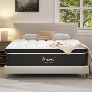 Firm California King Mattress 12 Inch, Cal King Hybrid Mattress with Gel Memory Foam and Pocket Springs, Motion Isolation & Pressure Relief, Comfort Bed in a Box, 365-Night Trial, CertiPUR-US