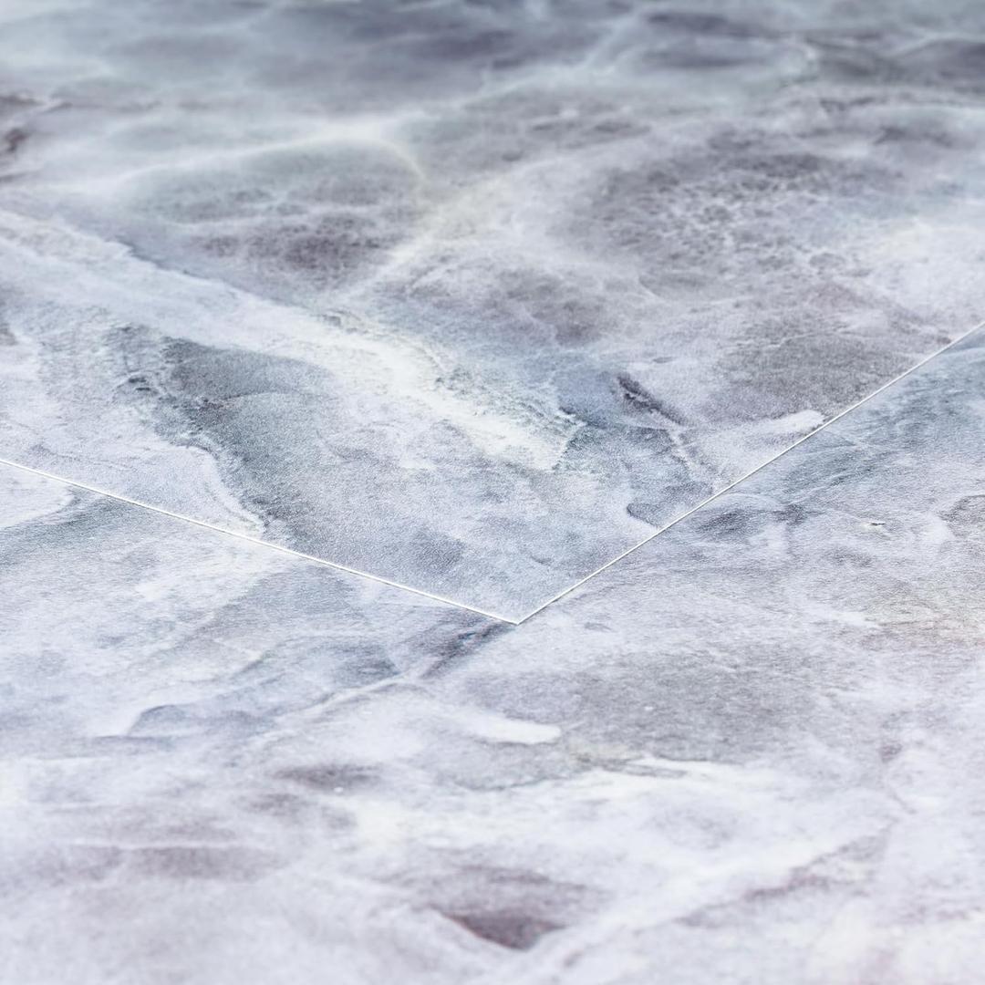 Livelynine Peel and Stick Floor Tile Blue Marble 24X12 4pcs Stick on Bathroom Floor Tiles Waterproof Vinyl Sheet PVC Marble Wall Panels Renter Friendly Laminate Flooring Tiles for Kitchen Stickers