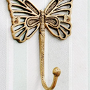 Indian Shelf Decorative Brass Butterfly Cute Kids Wall Hooks Heavy Duty Coat Rack Wall Mount Vintage Gold Towel Hooks for Hanging Coats, Keys, Backpack, Purse, Hat, Jewelry & More - 2 Pack