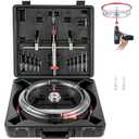 VEVOR Adjustable Hole Saw Cutter Kit, 1-5/8" to 8" (40-200 mm), Two Replaceable Pilot Drill Bits, Twin Blade Recessed Hole Saw with PC Dust Shield, for Recessed Lights, Ceiling Speakers, Vent Holes