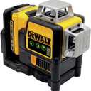 DEWALT Laser Level 360 Self Leveling, 3 Way Green Laser Leveler Tool 12V MAX with 2.0Ah Battery, Charger and Durable Carrying Case, 100 Ft, Tripod Compatible (DW089LG)