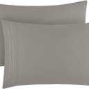 Mellanni Pillow Cases - Luxury, Extra Soft, Cooling Pillow Covers - 2 PC Iconic Collection Pillowcases - Envelope Closure (Standard/Queen 20" x 30", Taupe)