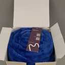 Mellowdy Extra Thick Hearty Plush Flannel Blanket (Sapphire Blue, 90x90) - 500GSM Queen Size Warm Blanket for Winter, Fall | Soft, Fluffy, Cuddly, Perfect for Bed, Oversized Throw for Couch, Sofa