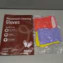 Rubber Kitchen Dishwashing Gloves - 4 Pairs Colorful Reusable Household Cleaning Gloves for Washing Dishes and Cleaning Tasks, Flexible Long-lasting and Non-Slip (Medium, Blue+Pink+Yellow+Red)