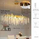 Tree Branches Chandeliers L39.5 Inch Gold Luxury Rectangular Crystal Raindrop Pendant Light 13 Lights Kitchen Island Hanging Light Fixture for Living Room Dining Room Foyer Entryway