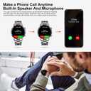 Men Smart Watch for Android iOS, Bluetooth Calls Voice Chat with Heart Rate/Sleep Monitor Fitness Tracker, 1.3" Full Touch Screen IP67 Waterproof Stainless Steel Activity Tracker for Men