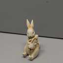 Newman House Studio Easter Decorations Family Bunny Figurines Spring-Decor - Resin Sitting Bunny Mom with Kids Tabletop Decorations for Home Farmhouse 3.5 * 1.5 * 4.5 inch