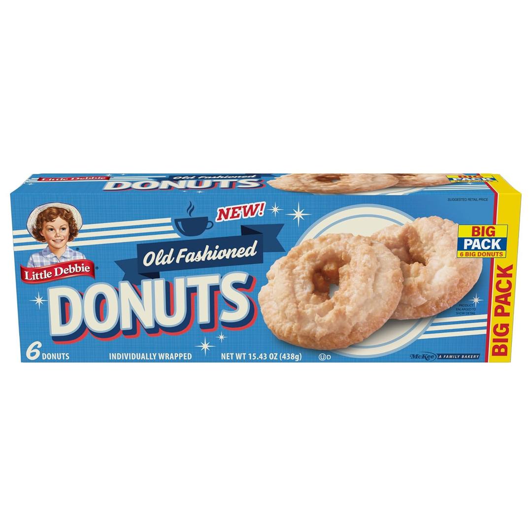 4 x Little Debbie Old Fashioned Donuts Big Pack, 15.43 oz Box (EXP 08/31/26)