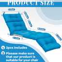 Kigley Chaise Lounge Cushions Outdoor, 75 x 22 x 5 Inches Patio Lounge Chair Cushions, Water-Repellent and Fade-Resistant, Tufted Summer Seasonal Replacement(Solid Color,Light Blue,2 Pcs)