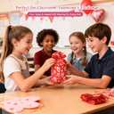 JOINDO 50 PCS Valentines Goodies Bags for Kids Class, 6x9 inches fit treats and Small gifts, Ribbon Drawstring Fast Packaging & Easy Use, Stand up Bottom, Opaque, 3 Patterns