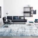 OMERAI Washable Rug 6'x9' Abstract Machine Washable Area Rugs for Living Room Ultra-Thin Non Slip Stain Resistant Modern Carpet for Bedroom Dining Room Office Kitchen (Blue)