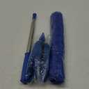 Cobweb Duster with Extension Pole, Washable Cleaning Duster Kit with 2 Duster Heads, Cobweb Duster, Corner Brush, Aluminum Telescoping Pole for Ceiling Fan (Blue)