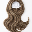 Light Brown Wigs with Highlights for Women Synthetic 16 inch Medium Length Wigs with Bangs Natural Long Wavy Fringe wig Heat Resistant Hair for Daily Party Use (16 inch)