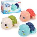 SEPHIX Bath Toys for Toddlers 1-3, Cute Swimming Turtle Bath Toys for 1 2 Year Old Boy Girl Gifts, Water Pool Toys for Baby Toddler Toys Age 1-4, Wind-up Infant Bathtub Toys, 3 Pack