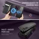 Defencase for Galaxy S25 Magnetic Wallet Case Compatible with Magsafe with RFID Blocking Zipper & Card Holder for Women Men, PU Leather Detachable Phone Case for Samsung Galaxy S25 6.2 inches, Black
