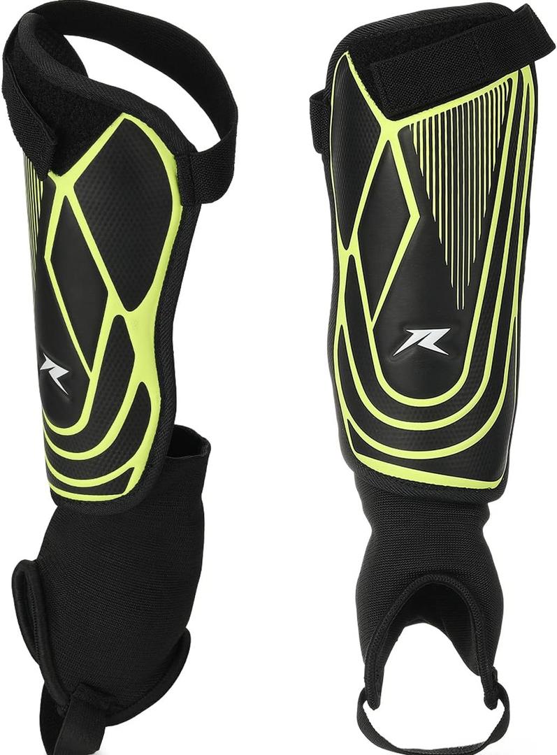 Soccer Football Shin Guards with Ankle Protection, Super Protective Flexible Low-Profile Adult,Youth, Junior (Small)