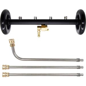 Twinkle Star 16 Inch Dual-Function Undercarriage Cleaner, Surface Cleaner for Pressure Washer, Underbody Car Wash Water Broom with 2 Piece Extension Wand and 90 Degree Angled Wand, 4000 PSI