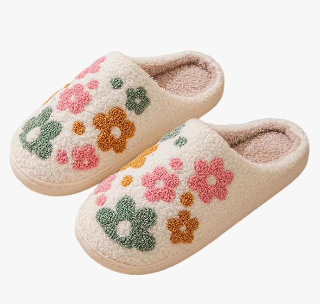 Men Women Indoor Anti-slip Warm Slippers Plush Cozy Home Shoes, 38-39