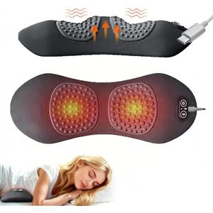 3-in-1 Electric Lumbar Support Cushion with Heat, Vibration & Airbag Lift, Corded Back Stretcher Device for Lower Back Pain Relief, Massager for Office Chair, Sofa & Bed